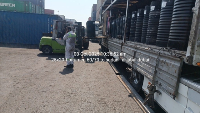 25x20ft bitumen 60/70 to sudan – al jabal dubai