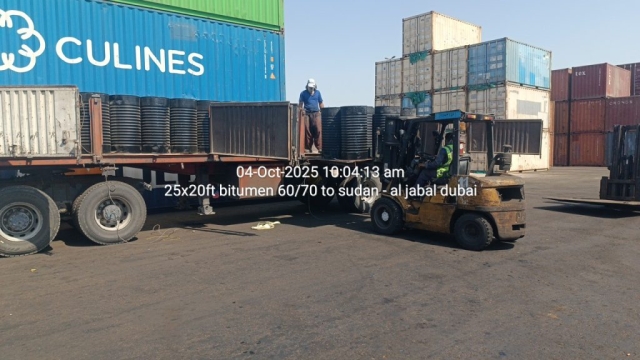 25x20ft bitumen 60/70 to sudan – al jabal dubai bitumen shipment sudan october 2025
