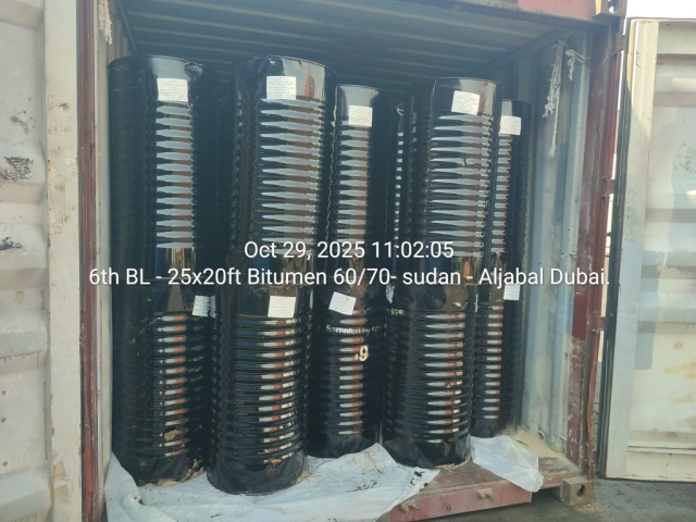 6th BL – 25x20ft Bitumen 60/70- sudan – Aljabal Dubai.