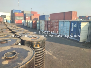 1st 25x20ft Bitumen 60/70 to Port Sudan – Aljabal Dubai