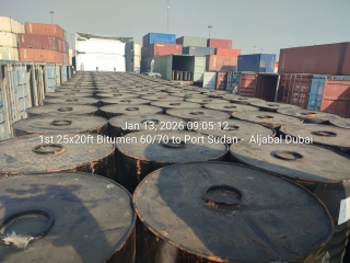 1st 25x20ft Bitumen 60/70 to Port Sudan – Aljabal Dubai