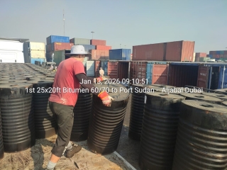 1st 25x20ft Bitumen 60/70 to Port Sudan – Aljabal Dubai