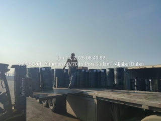 1st 25x20ft Bitumen 60/70 to Port Sudan – Aljabal Dubai