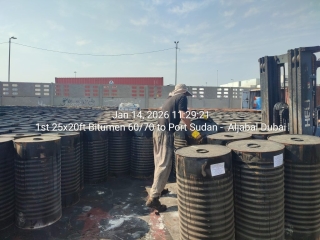 1st 25x20ft Bitumen 60/70 to Port Sudan – Aljabal Dubai
