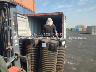 1st 25x20ft Bitumen 60/70 to Port Sudan – Aljabal Dubai