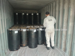1st 25x20ft Bitumen 60/70 to Port Sudan – Aljabal Dubai