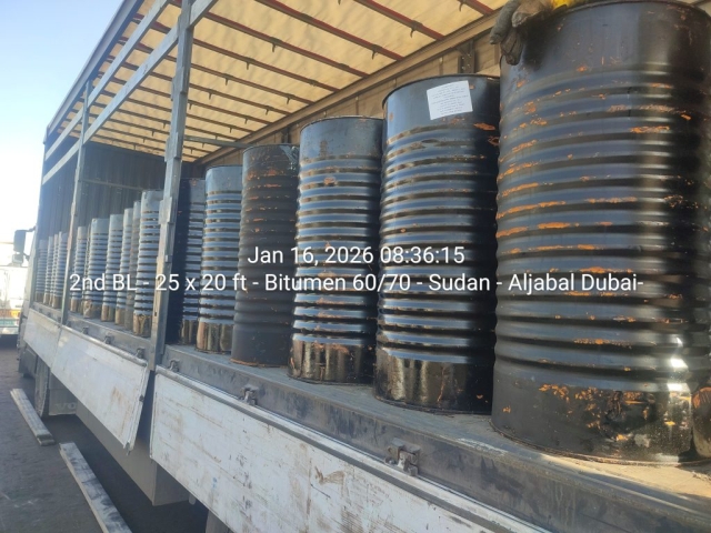 2nd BL – 25 x 20 ft – Bitumen 60/70 – Sudan – Aljabal Dubai- 2nd BL - 25 x 20 ft - Bitumen 60/70 - Sudan - Aljabal Dubai-